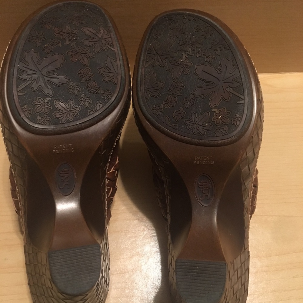 Sofft brown leather mules sz 8.5 - Picture 5 of 6